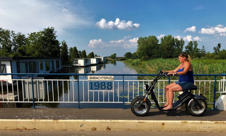 E-chopper rijdend